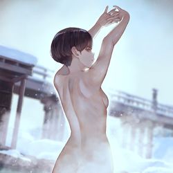 This is a pixiv picture whose title is 温泉.
