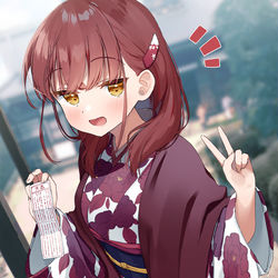 This is a pixiv picture whose title is 「えへ、大吉でした～！」.