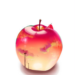 This is a pixiv picture whose title is 夕焼けりんご.