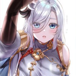 This is a pixiv picture whose title is 心配する申鶴さん.