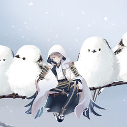 This is a pixiv picture whose title is シマエナガ.