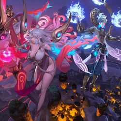 This is a pixiv picture whose title is [AoV] Tel'Annas & Tulen skins.