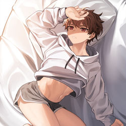 This is a pixiv picture whose title is 寝起き.
