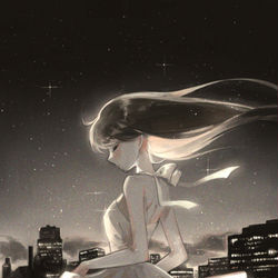 This is a pixiv picture whose title is 夜へ.