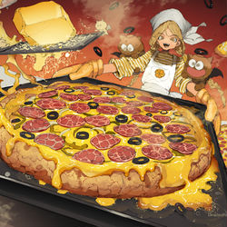This is a pixiv picture whose title is やっぱピザなんすわ！！！.