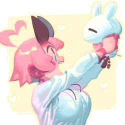 This is a pixiv picture whose title is Kana Bunny Plushie.