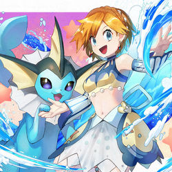This is a pixiv picture whose title is ポケモンマスターズEX　マジコスカスミ＆シャワーズ.