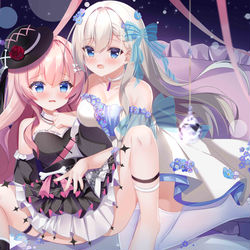 This is a pixiv picture whose title is 犬山奈奈Channel和人间蜜药贴贴.