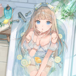 This is a pixiv picture whose title is 🍋🛁.