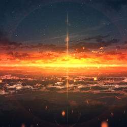 This is a pixiv picture whose title is 夕燒.