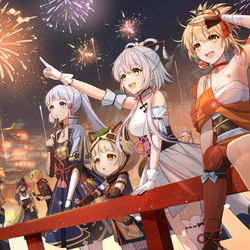 This is a pixiv picture whose title is 原神拜年祭x洛天依.