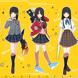 This is a pixiv picture whose title is 女子高生ライダーs！.