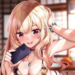 This is a pixiv picture whose title is 喜多川海夢.