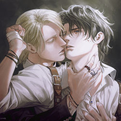 This is a pixiv picture whose title is SEALED WITH A KISS.