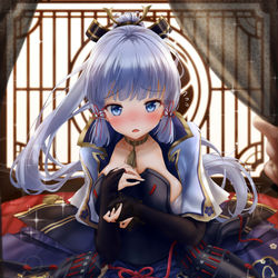 This is a pixiv picture whose title is 「～神里綾華～」.