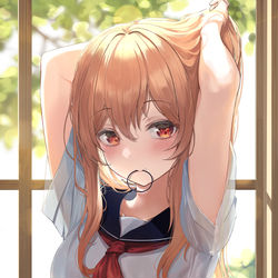 This is a pixiv picture whose title is ...何を見てるんだよ....