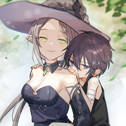 This is a pixiv picture whose title is 逆さまに年をとる魔女.