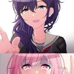 This is a pixiv picture whose title is 壁ドンまふえむ.