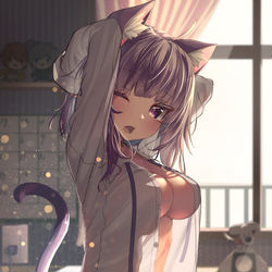 This is a pixiv picture whose title is 寝起きおかゆん.
