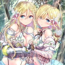 This is a pixiv picture whose title is お仕事のお知らせ　美少女文庫「異世界チートWエルフ嫁」.