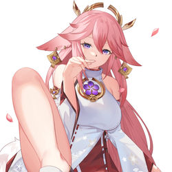 This is a pixiv picture whose title is 八重神子.