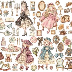 This is a pixiv picture whose title is vintage girls.