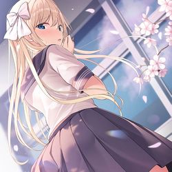 This is a pixiv picture whose title is 校舎裏での出来事....