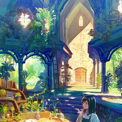 This is a pixiv picture whose title is 秘密の魔法薬研究室.