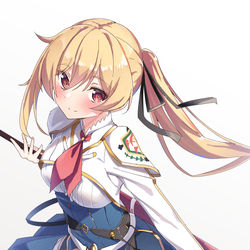 This is a pixiv picture whose title is 最弱無敗の神装機竜 リーシャ.