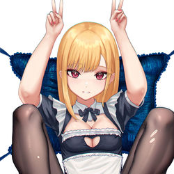 This is a pixiv picture whose title is 喜多川海夢女仆！.