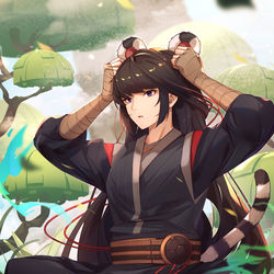 This is a pixiv picture whose title is 隠月.