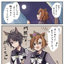 This is a pixiv picture whose title is オペラオーvsフジキセキ.