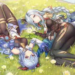 This is a pixiv picture whose title is 甘雨ちゃんと申鶴さん.