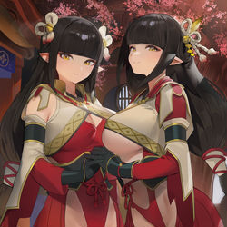 This is a pixiv picture whose title is Minoto & Hinoa.
