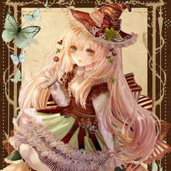 This is a pixiv picture whose title is チョコミント魔女(全身版).
