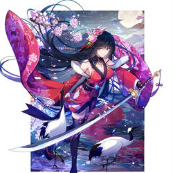 This is a pixiv picture whose title is 《妖刀姬》插图.