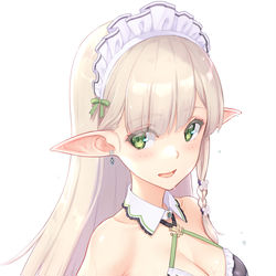 This is a pixiv picture whose title is メイド水着エルフ.