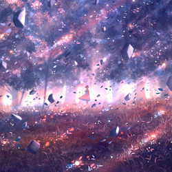 This is a pixiv picture whose title is さざめきの森.