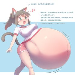 This is a pixiv picture whose title is 貓娘妊娠觀察紀錄! - 2.