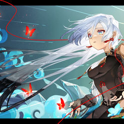 This is a pixiv picture whose title is 申鶴.