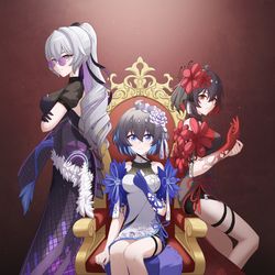 This is a pixiv picture whose title is “黑道千金”.