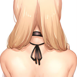 This is a pixiv picture whose title is 「髪ジャマだから前に持ってった方がいーよね♪」.