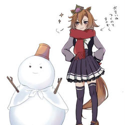 This is a pixiv picture whose title is オペラオーを見守るドトウちゃん.