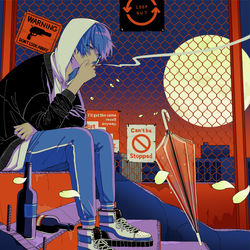 This is a pixiv picture whose title is ゴーストタウン.