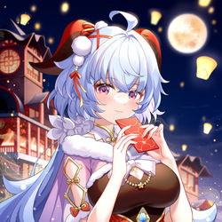 This is a pixiv picture whose title is 海灯节★甘雨と一緒に過ごす♥.
