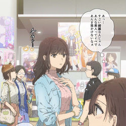 This is a pixiv picture whose title is イベントではじめて推し絵師本人と会う女の子.