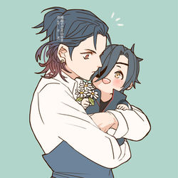 This is a pixiv picture whose title is 福島さんとしょくだいきり.