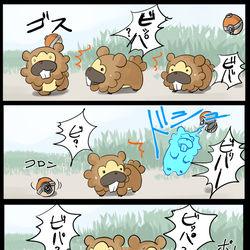 This is a pixiv picture whose title is いたずらビッパトリオ討伐クエスト.