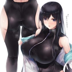 This is a pixiv picture whose title is アニバジャケットを脱ぐ深沙希さん.