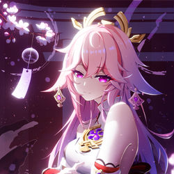 This is a pixiv picture whose title is 八重宫司.